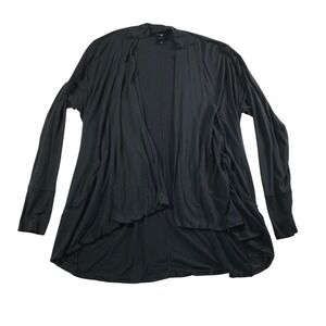 Shebird Black Modal Open Front Cardigan Thumbhole Sleeves XL Relaxed Fit Drape